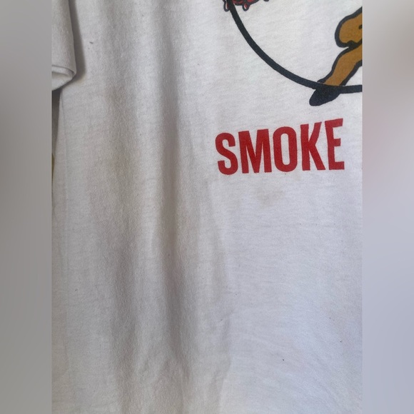 Vintage 90s Gold Rush Hanes 50/50 White Graphic Men's Tee War Propaganda Novelty - Picture 5 of 6